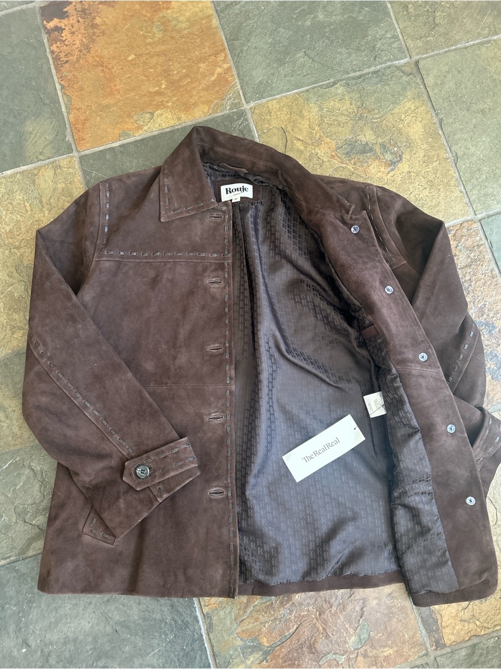 Rouje brown leather jacket - Picture 3 of 5
